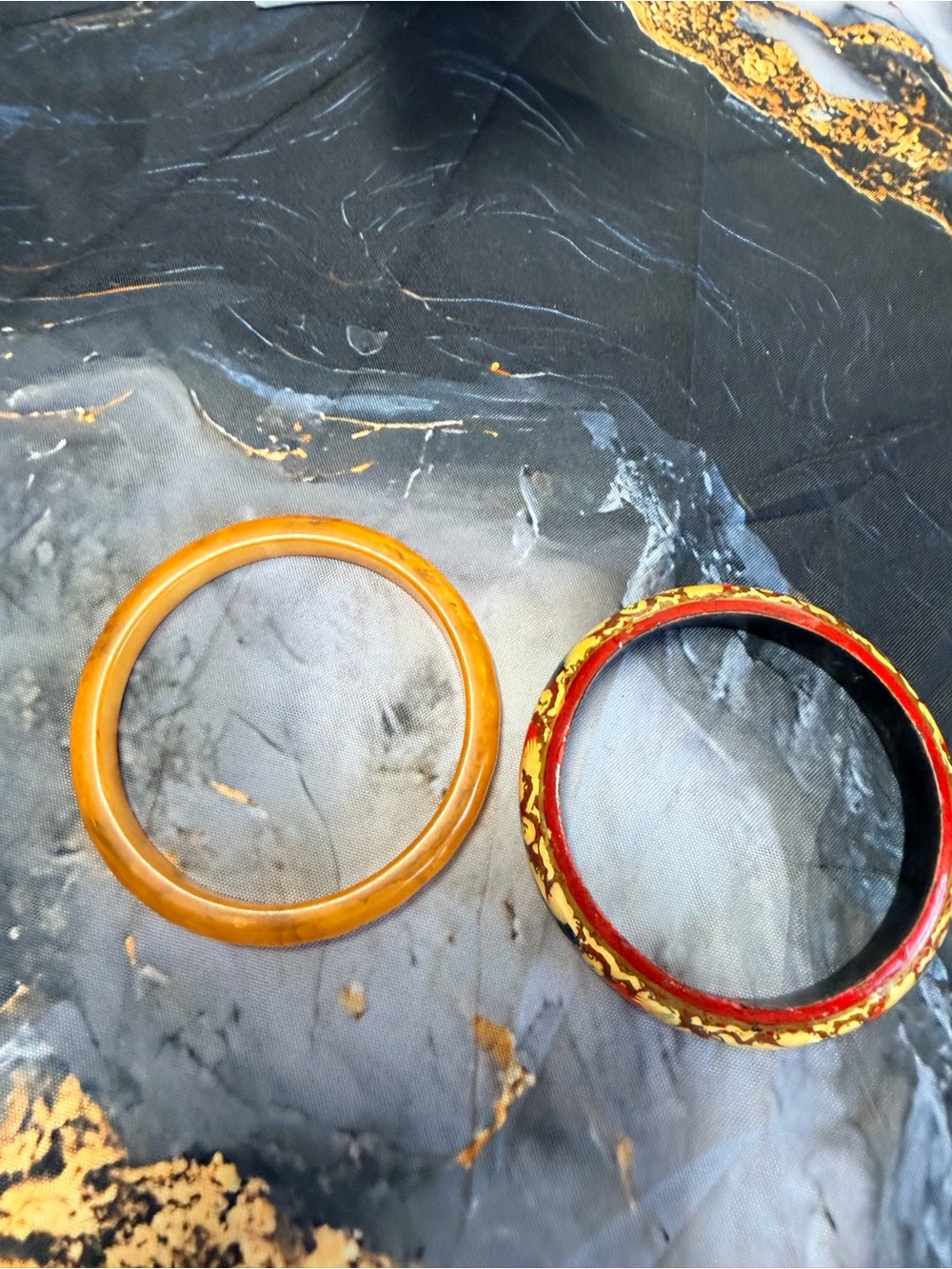 Vintage Kashmiri wooden bangle. bracelets - Picture 2 of 7